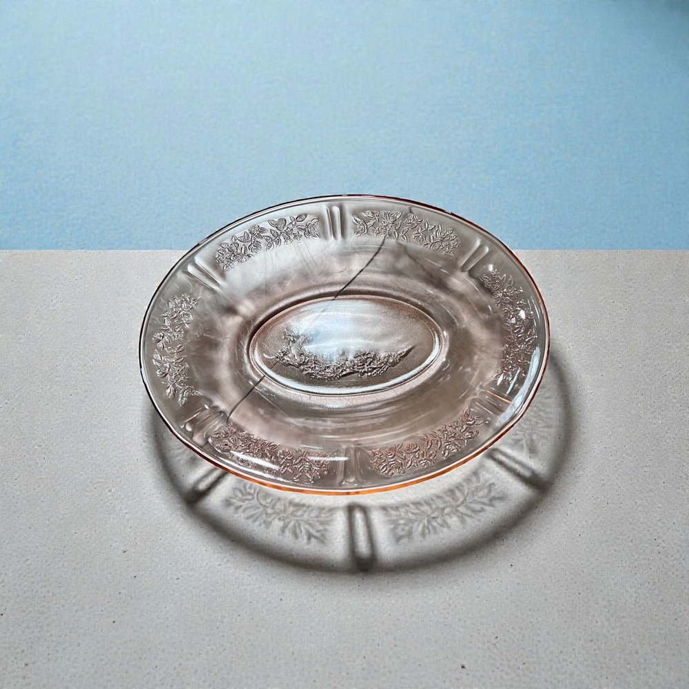 FEDERAL GLASS CO. SHARON
CABBAGE ROSE PINK OVAL
VEGETABLE or SERVING BOWL